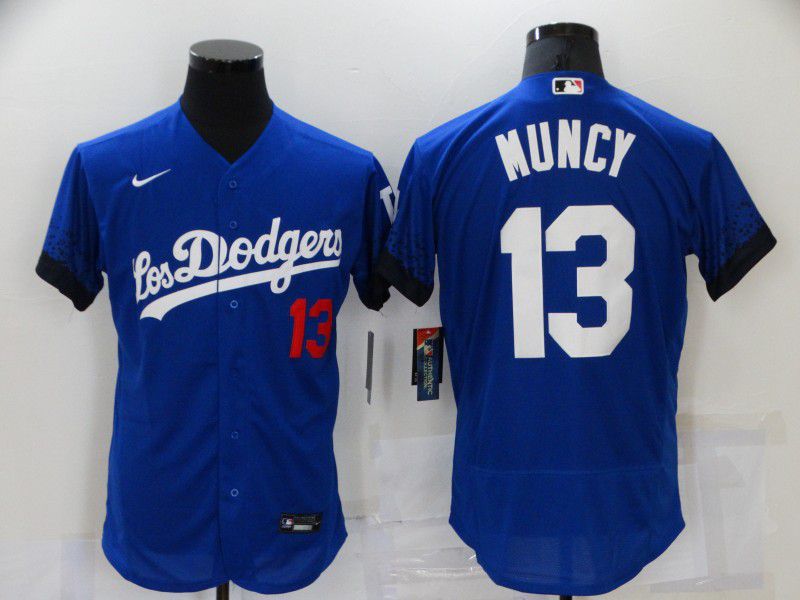 Men Los Angeles Dodgers #13 Muncy Blue City Edition Elite Nike 2021 MLB Jersey